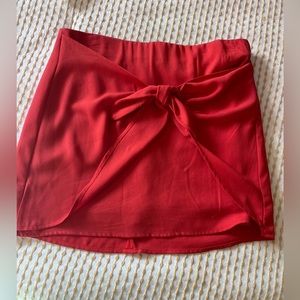 New Living Doll Poppy Women's Knot Front Lined Pencil Mini Skirt